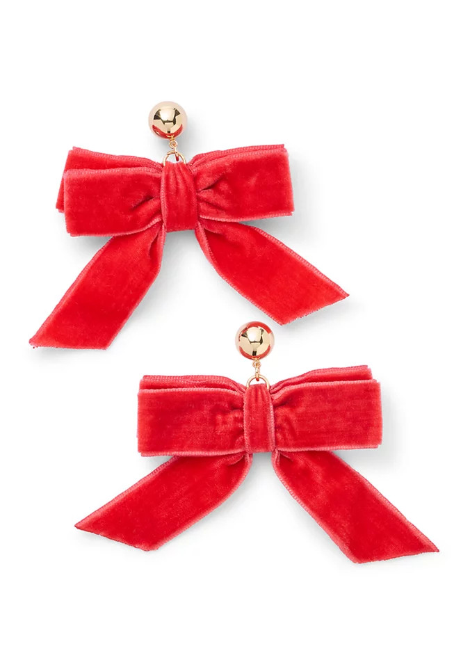 Velvet Bow Drop Earrings | Belk