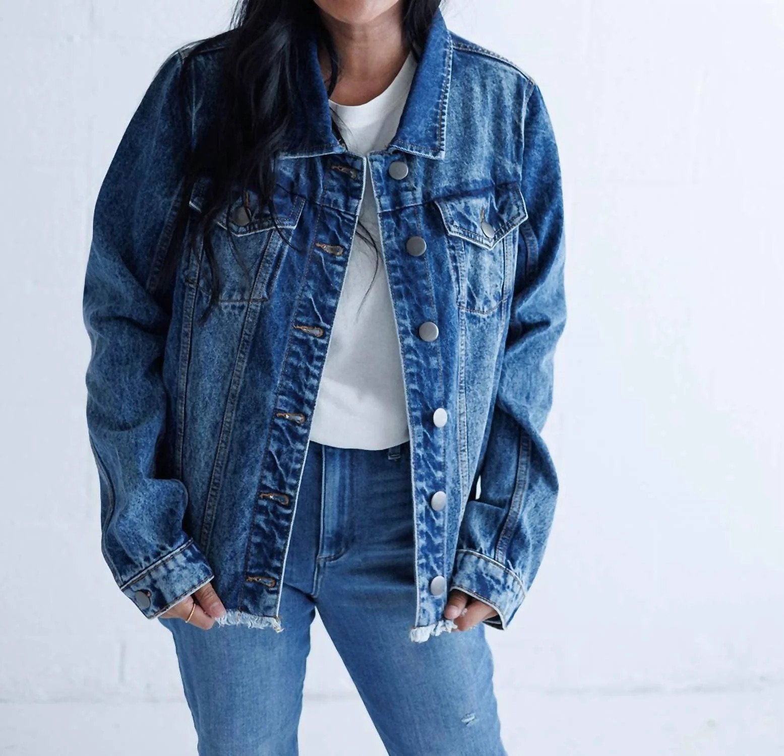 Bee Denim Jacket In Dark Wash Denim | Shop Simon