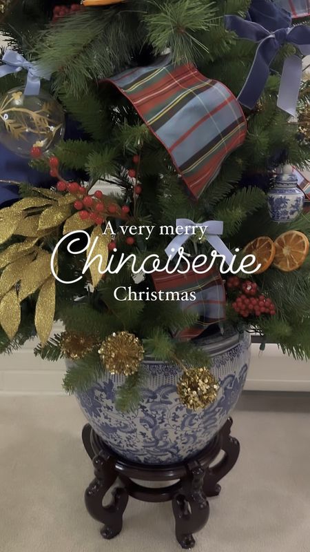 Chinoiserie Christmas decor
Blue and white Christmas decor
Grandmillennial Christmas decor
Ginger jar Christmas tree
Skinny Christmas tree
Gold Christmas tree decor 

#LTKHoliday #LTKstyletip #LTKSeasonal