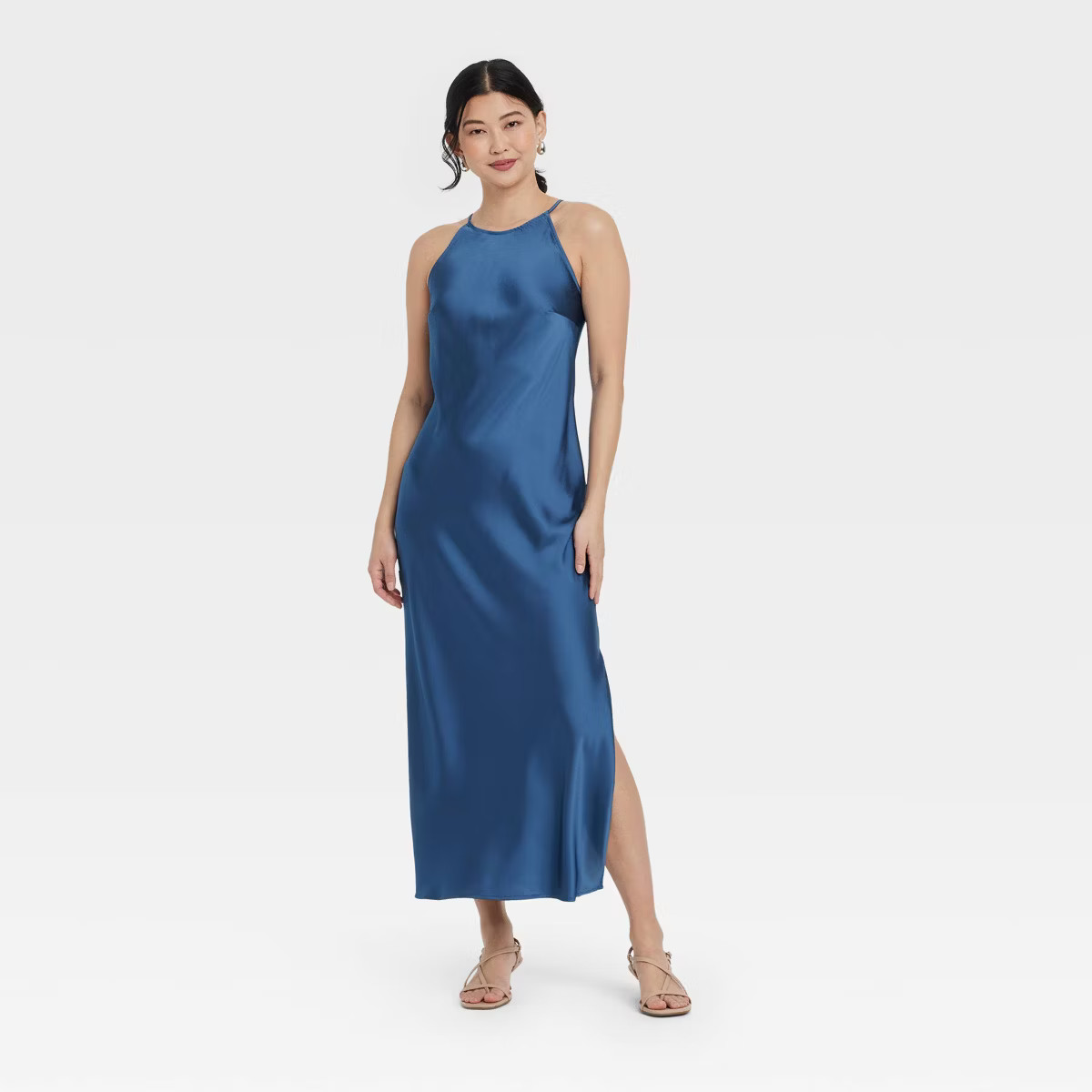 Women's Satin Halter Maxi Slip Dress - A New Day™ | Target