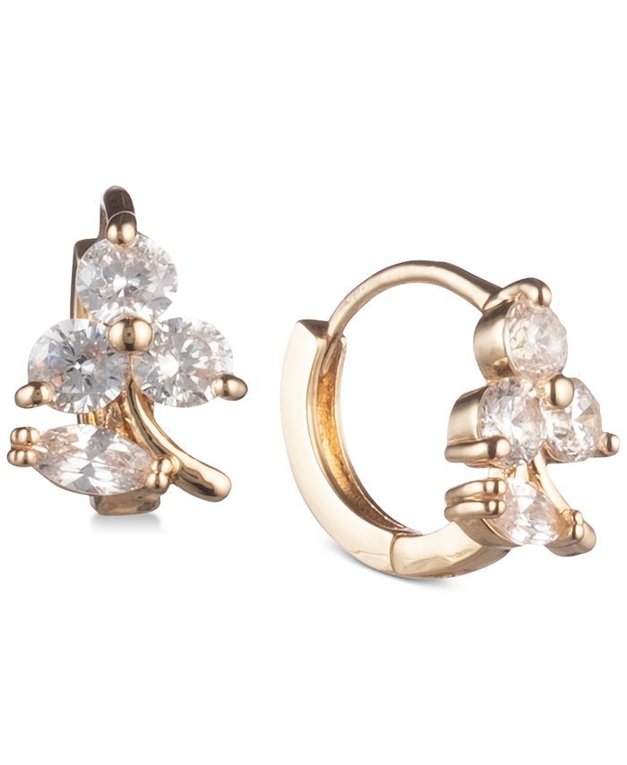 lonna & lilly Gold-Tone Crystal Hoop Earrings & Reviews - Earrings - Jewelry & Watches - Macy's | Macys (US)
