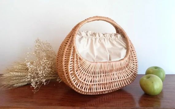 Wicker gondola bag, wicker basket, handbag, natural wicker gondola bag, vintage bag, wicker bag w... | Etsy (US)