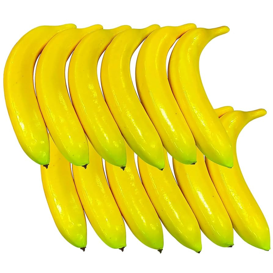 12Pcs Artificial Yellow Bananas Lifelike Simulation Fake Fruit Fake Banana for Home Kitchen Photo... | Amazon (US)