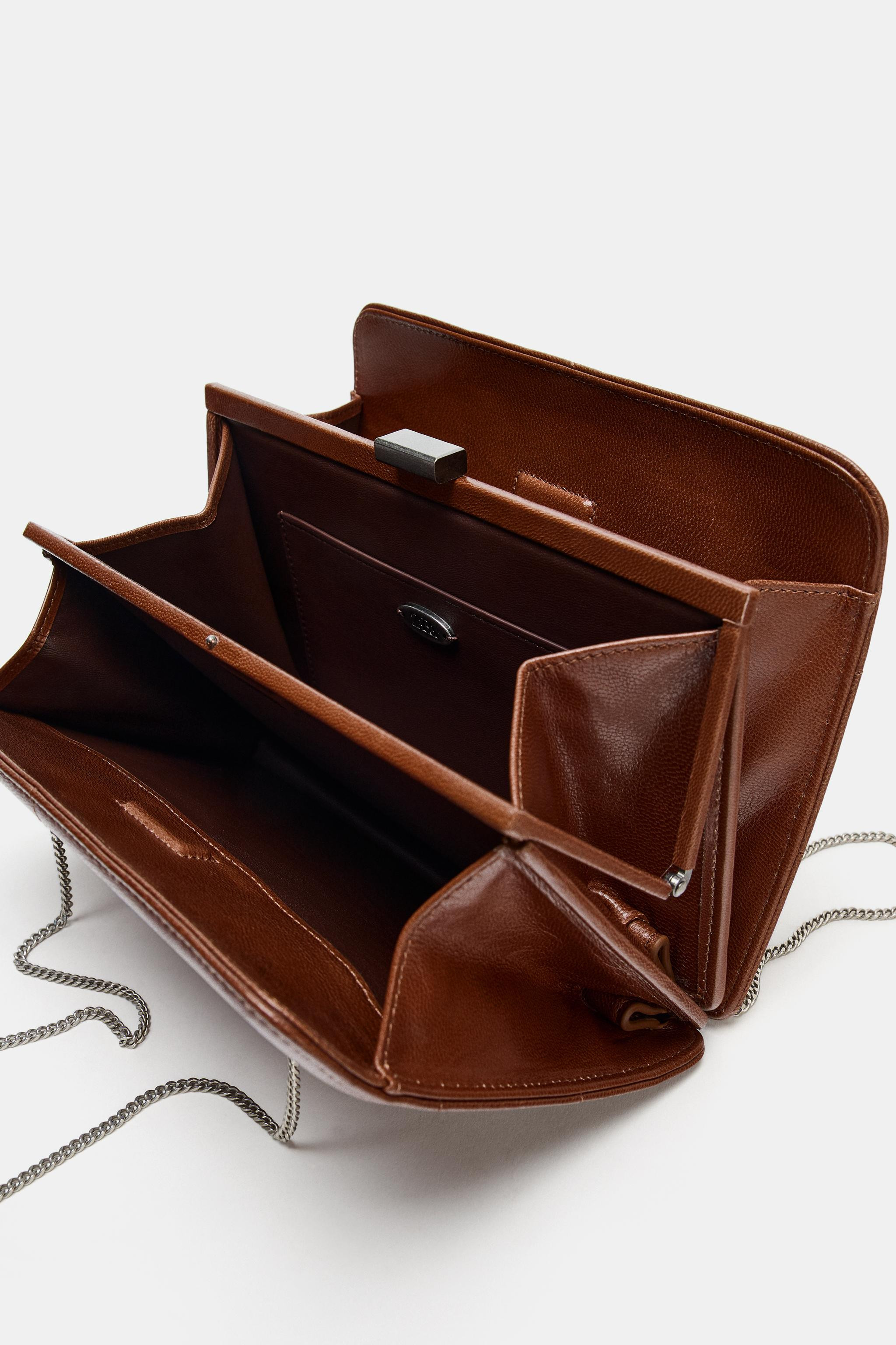 LEATHER SHOULDER BAG | Zara UK