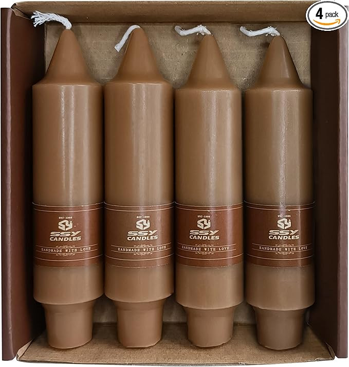 4 PCS Short Taper Candles Brown Candle Tapers Candle Sticks 5 inch for Dinner Household Wedding P... | Amazon (US)