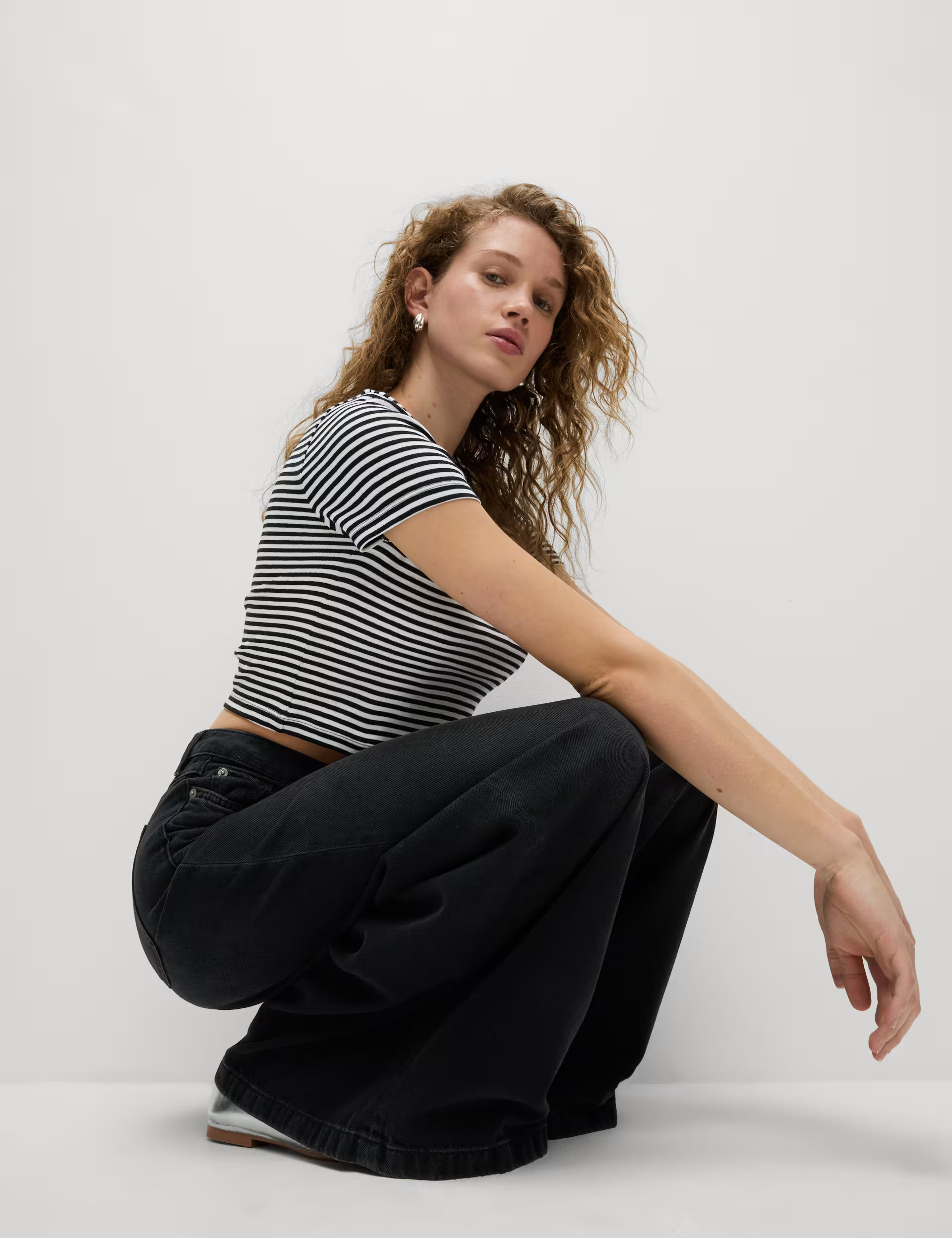 Pure Cotton Striped Crop T-Shirt | Marks & Spencer (UK)