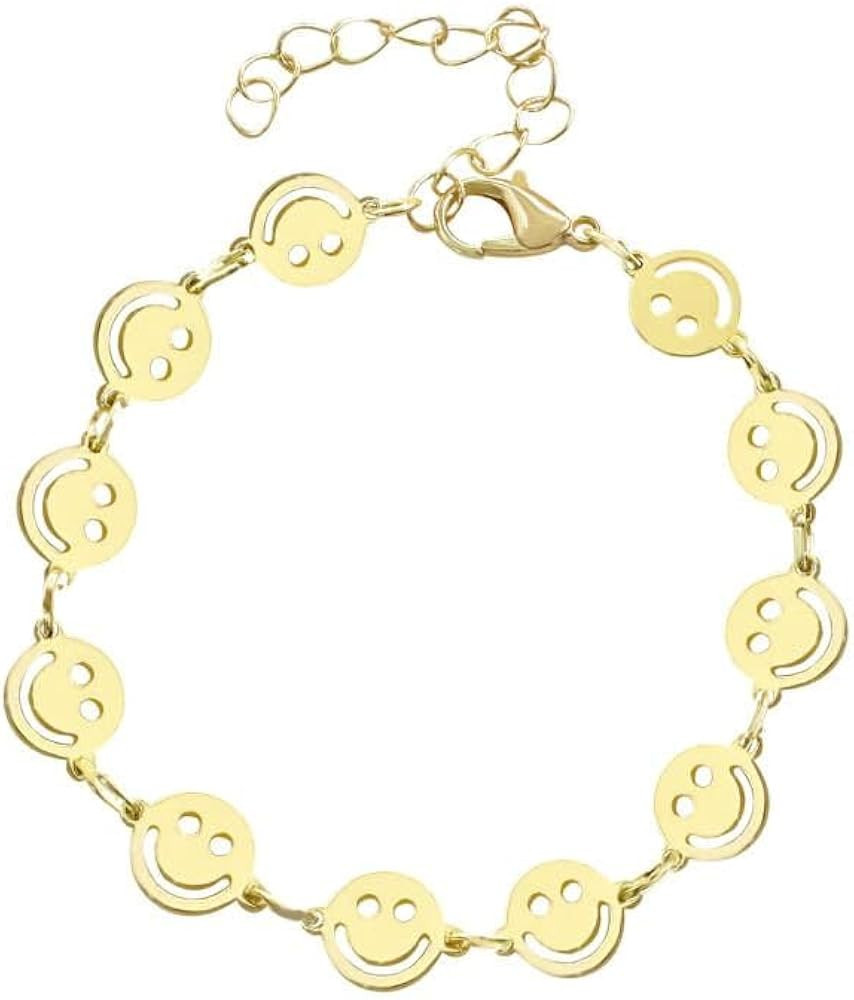 Smile Bracelet, Smile Face Charms Bracelet Smile Design Bracelet Happy Smile Friendship Bracelets... | Amazon (US)