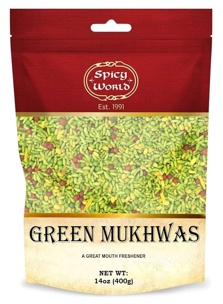 Green Mukhwas 14 Oz - Indian Mouth Freshener Candy | Resealable Bag | by Spicy World | Amazon (US)