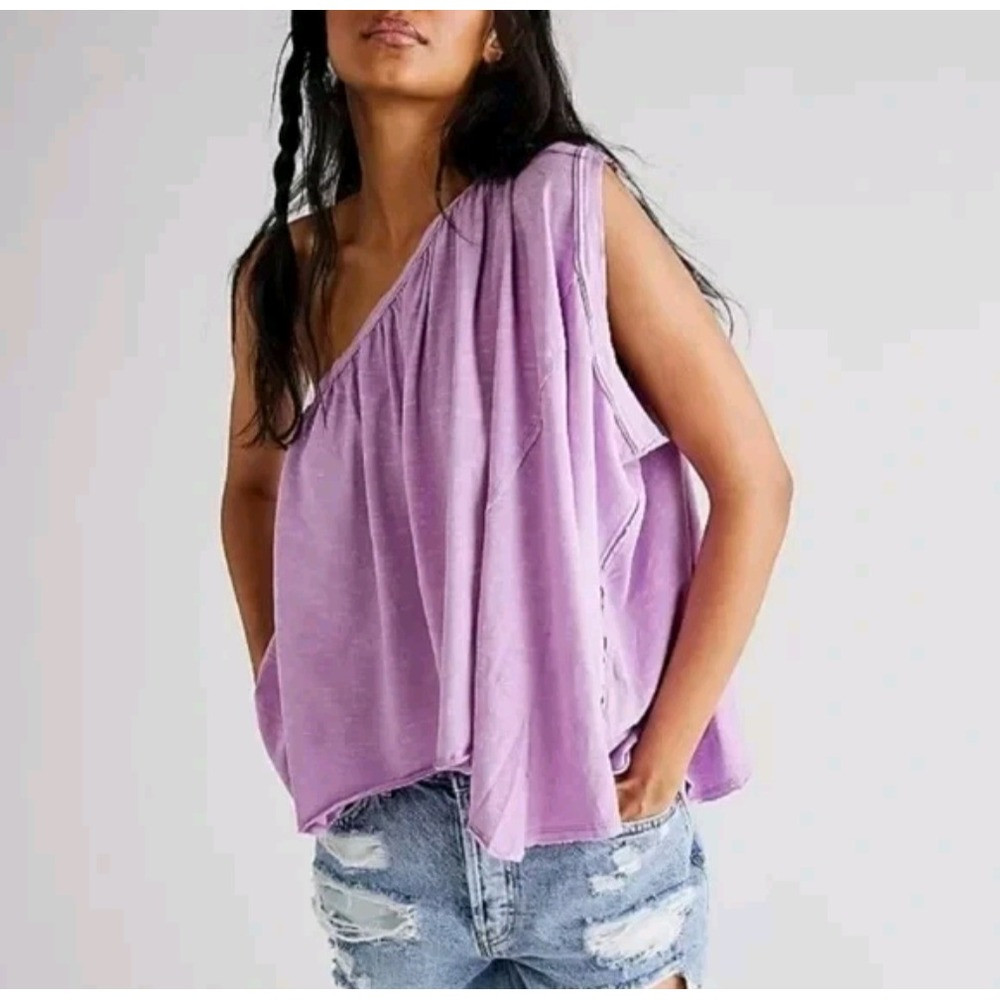 We The Free One Shoulder Top "Spring Break" Womens XL Purple NWOT | Poshmark