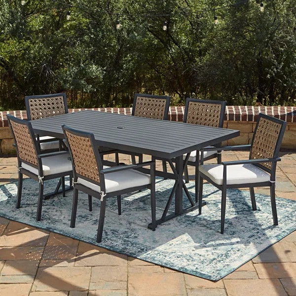 Bristol Rectangular 6 - Person 76'' Long Dining Set with Cushions | Wayfair North America