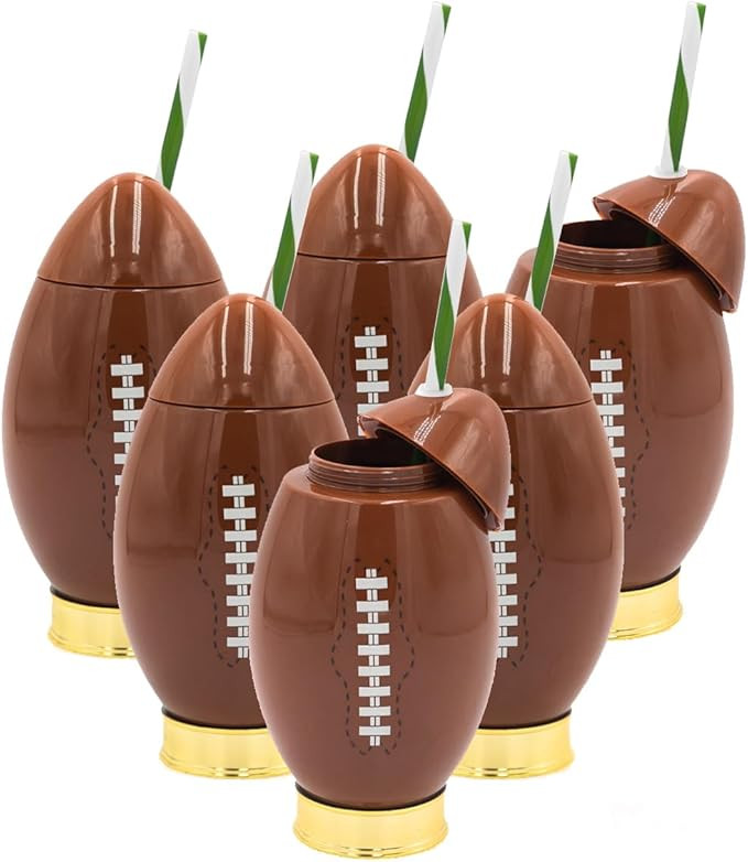 Packed Party Down, Set, Fun Football Novelty Sipper Cup, Tumbler with Straw, Gameday College Foot... | Amazon (US)