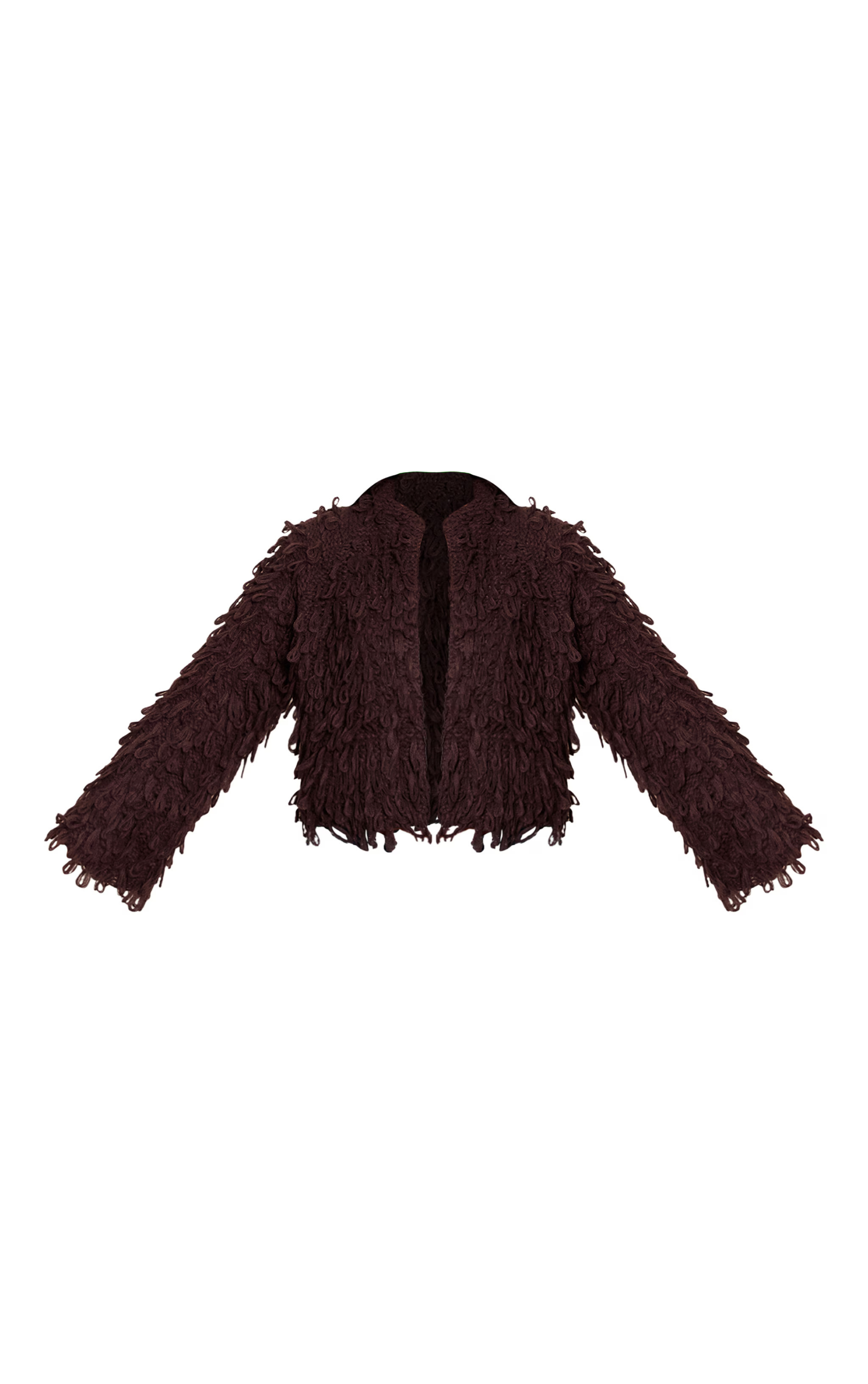 Chocolate Loop Knit Oversized Cardigan | PrettyLittleThing US