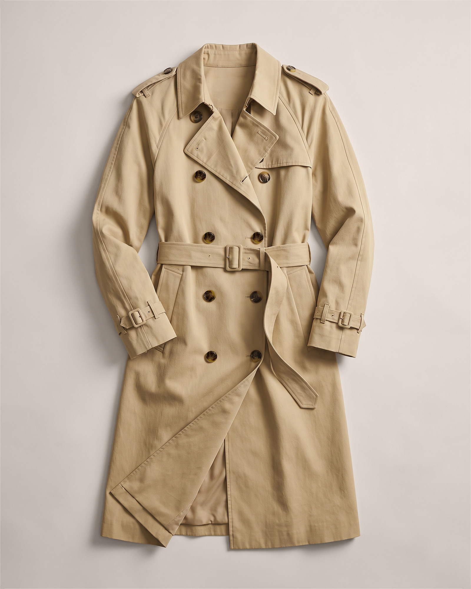 Quince | Women's Comfort Stretch Long Trench Coat in Midnight Black, Size XL, Organic Cotton | Quince