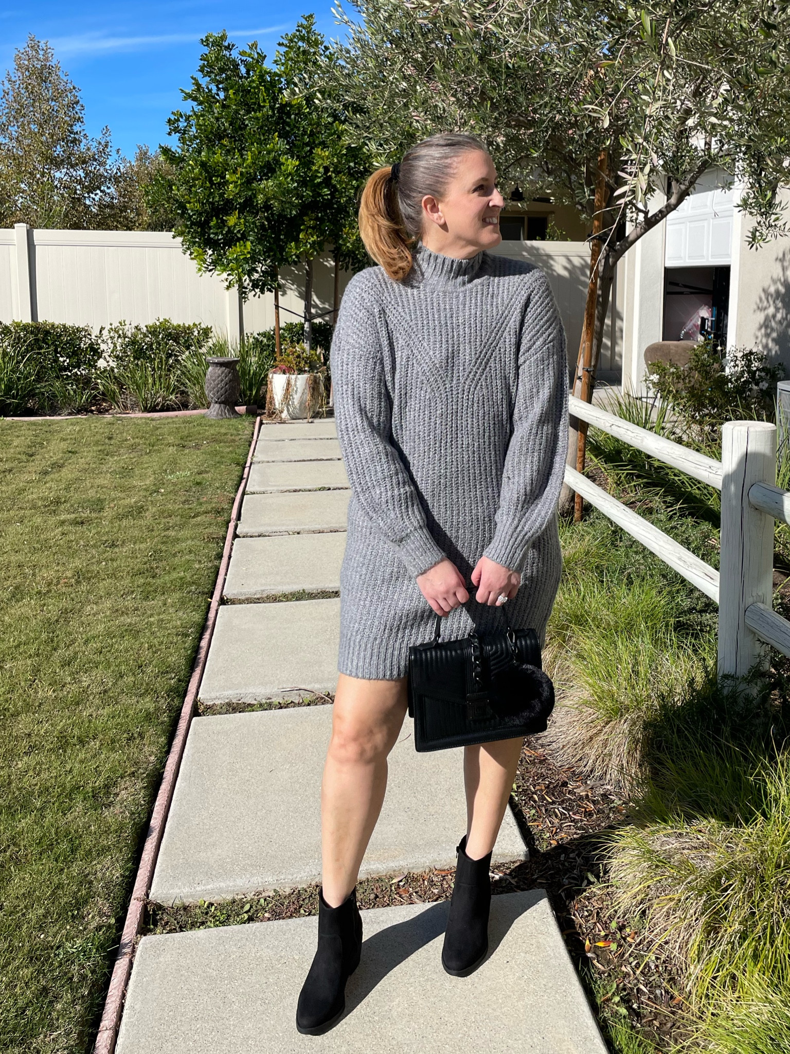 Sweater Dress - size M 
Boots - size 8 TTS
Purse - Amazon

#LTKfit #LTKcurves #LTKsalealert