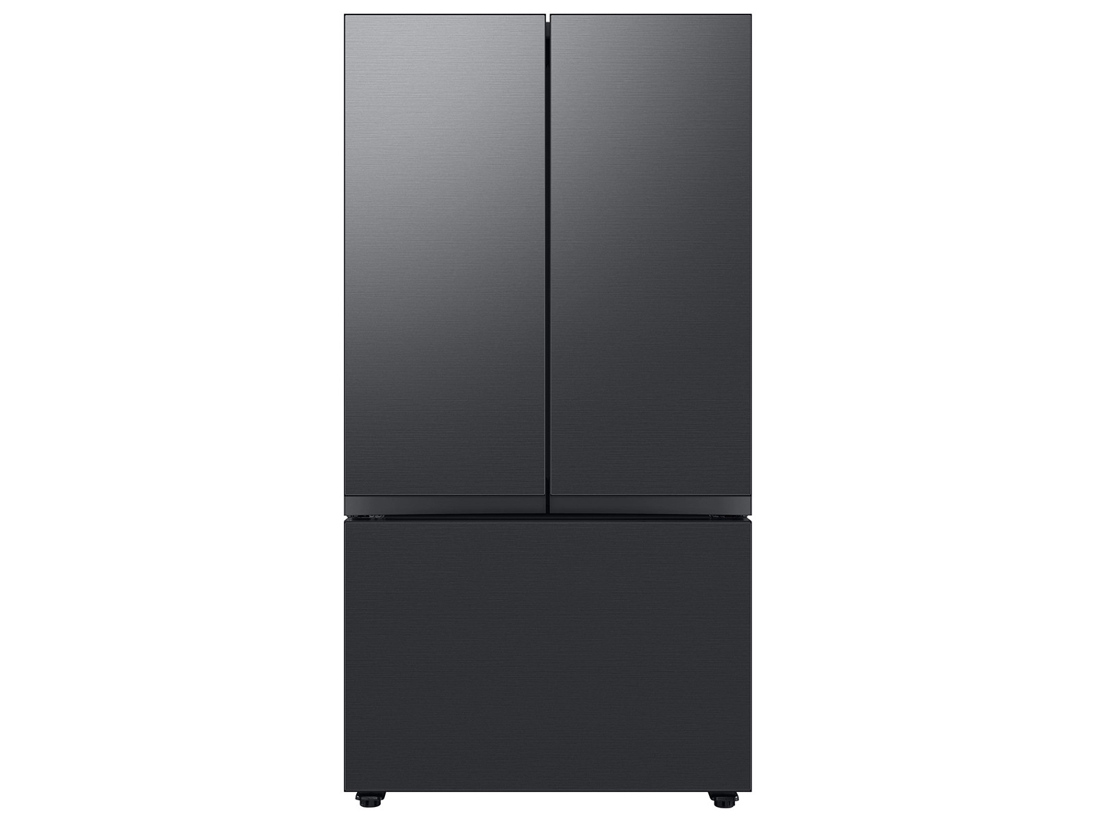 Bespoke 3-Door French Door Refrigerator (30 cu. ft.) with Beverage Center™ in Matte Black Steel | Samsung