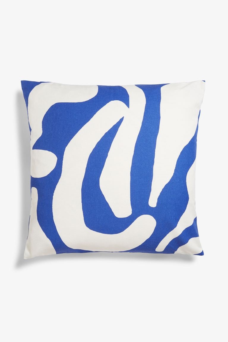 Patterned cushion cover - Cobalt blue & white abstract - Ladies | H&M GB | H&M (UK, MY, IN, SG, PH, TW, HK)