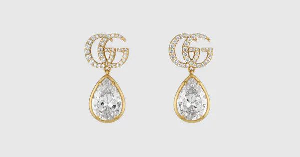 Gucci - GG Marmont crystal drop earrings | Gucci (US)