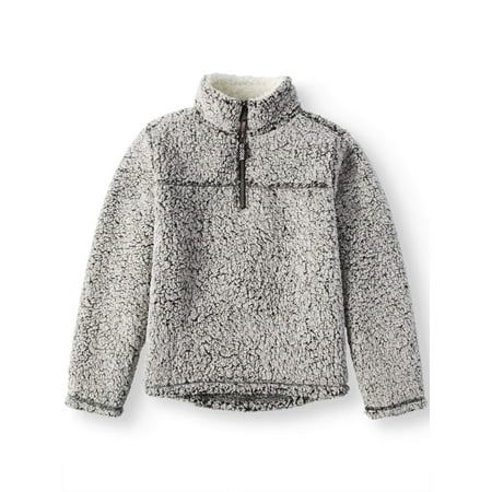 1/4 Zip Up Sherpa Pullover Sweatshirt (Little Boy & Big Boy) | Walmart (US)