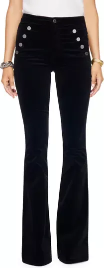 Sacred Sailor Kitty Velvet Flare Pants, Women's - XS / black/pink in 2023