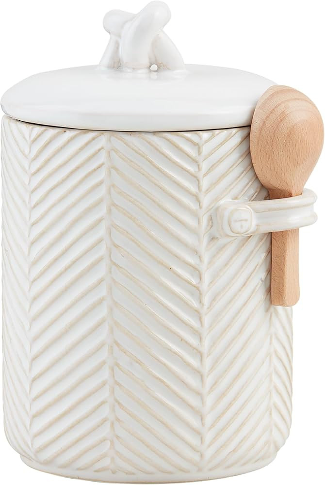 Mud Pie Textured Coffee Set, canister 7 3/4" x 4 1/2" dia, WHITE | Amazon (US)