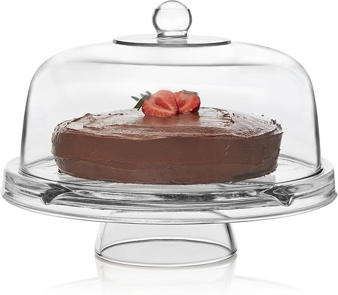 Libbey Selene 6-in-1 Multiuse Glass Server, Punch Bowl, Chip and Dip Bowl, Cake Stand | Amazon (US)