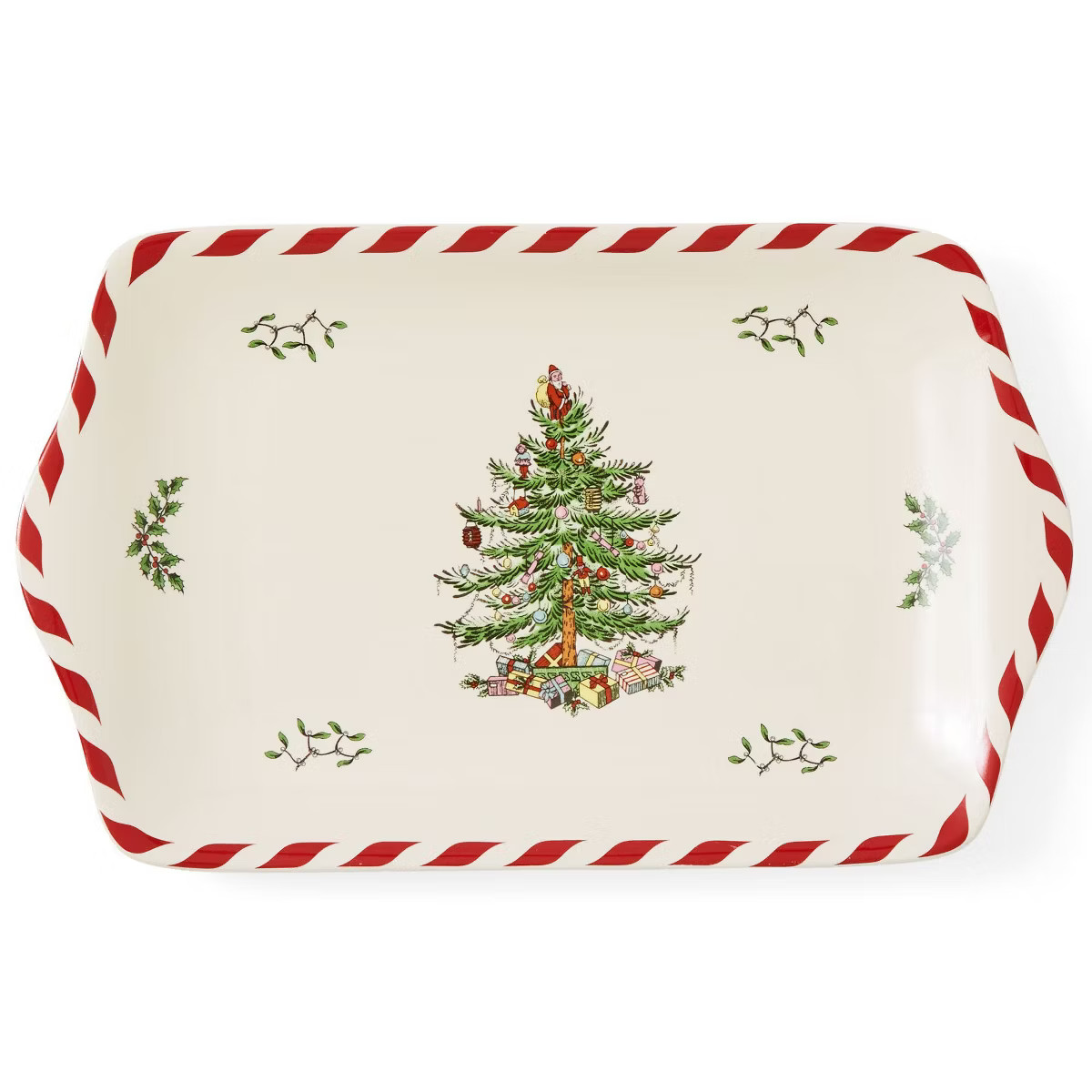 Spode Christmas Tree Peppermint Dessert Tray (12" x 7.25") - Festive Porcelain Serving Tray for A... | Target