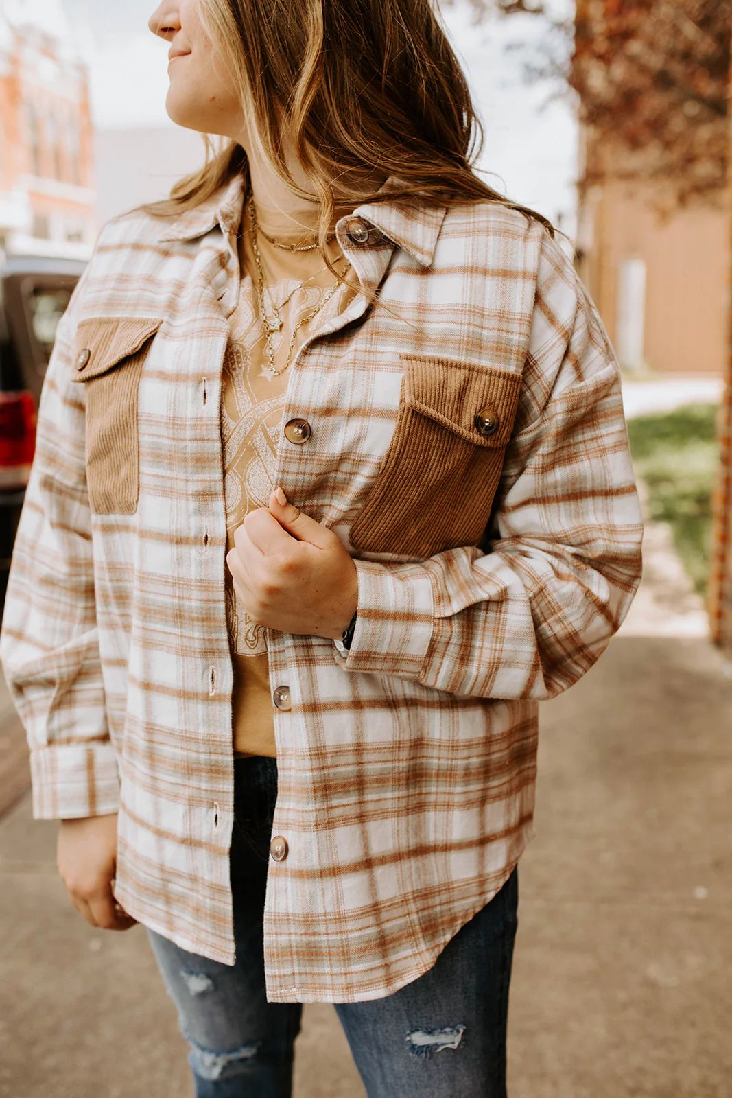 Pumpkin Picking Plaid Shacket | The Rowe Boutique
