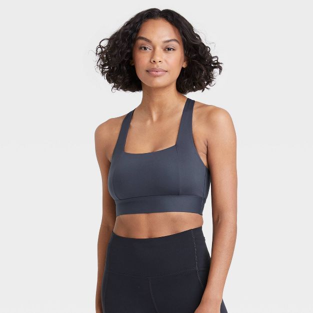 Women's Medium Support Square Neck Crossback Bra - All in Motion™ | Target