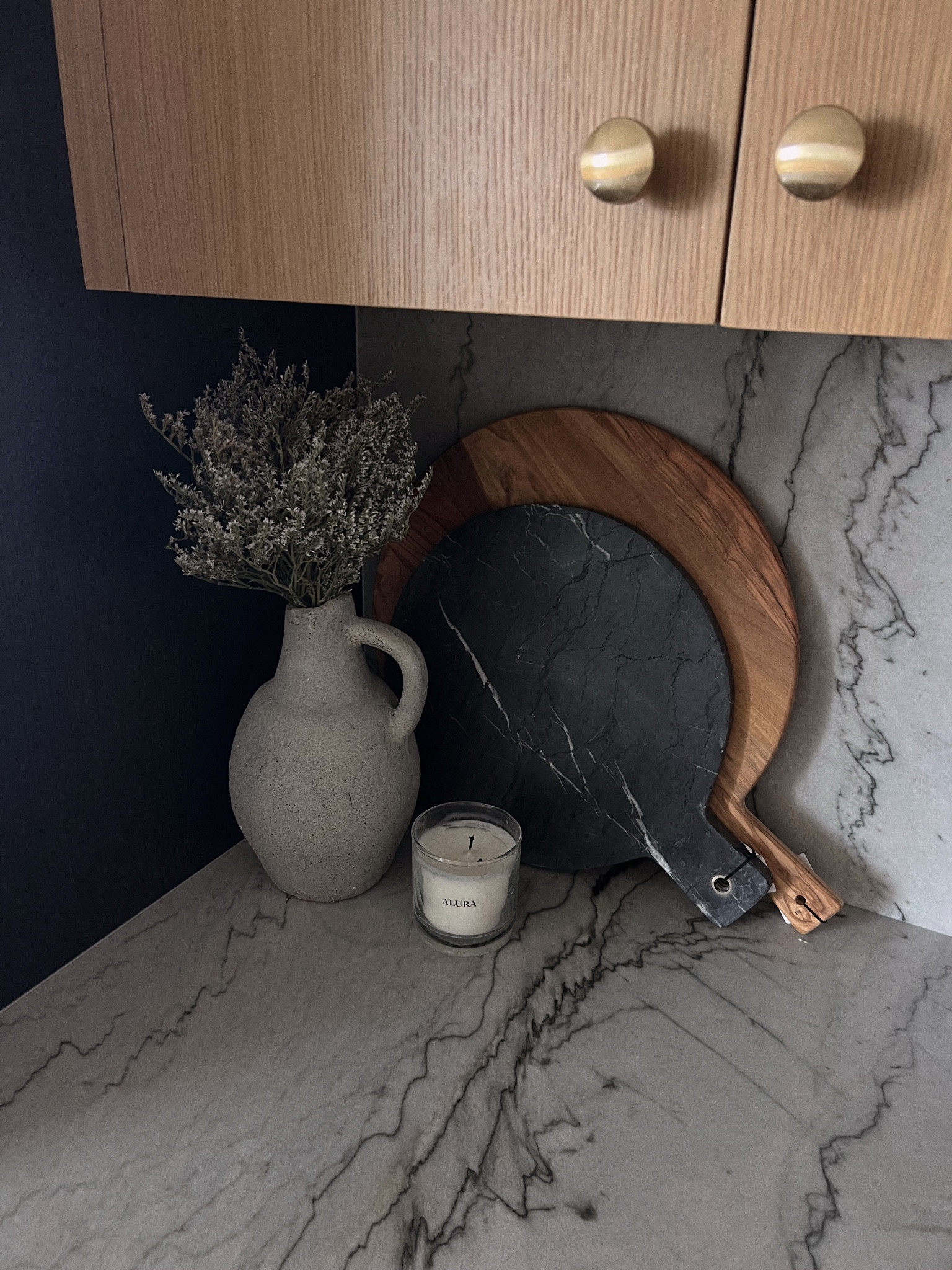 kitchen vignettes — part 1 // my attempt at board stacking and a dried floral ensemble 

#LTKhome #LTKFind