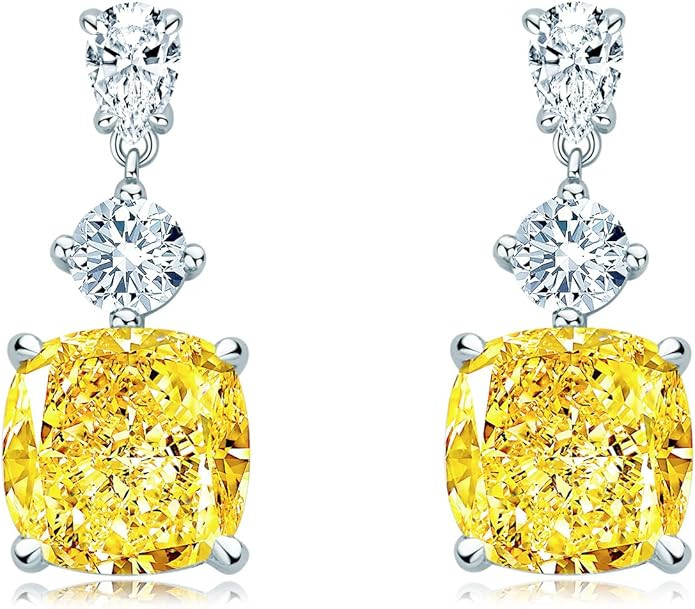 AINUOSHI Large Dangle Earrings for Women, Lab Simulated Diamond, Cushion/Oval/Heart/Cut Drop Dang... | Amazon (US)