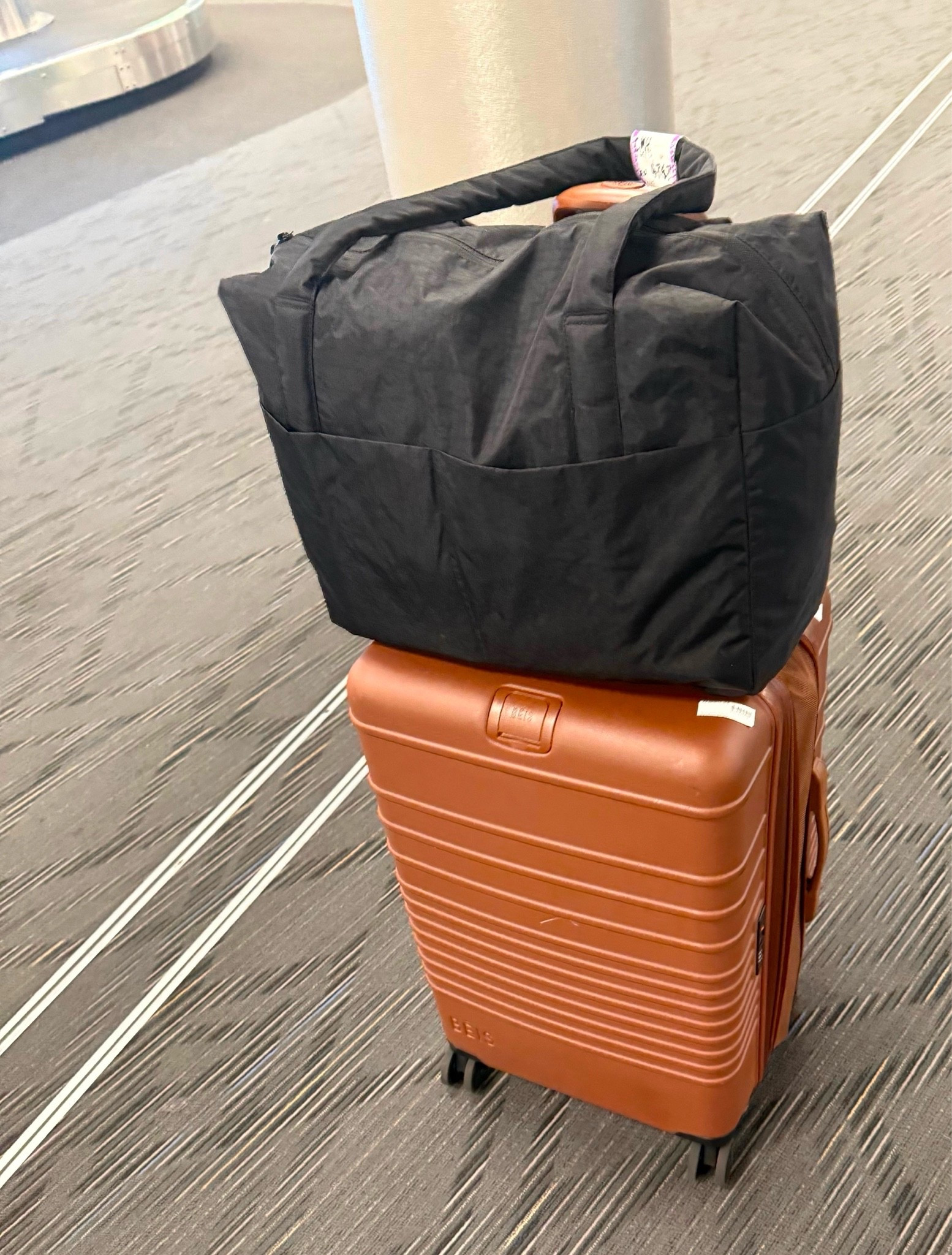 25% off my Travel Essential Packable Bag in black with code HEATWAVE 🥵

I love this bag because it can be used as a personal item on a flight or zipped up into its own pouch to be used as an “oops we shopped too much on a trip 🙃” bag!

The bag folds up into a flat pouch so it can be packed into a carry-on, but it also expands to the size shown here to be checked as luggage. The flat pouch then snaps into the bag’s interior compartment. I think I’ve checked mine on five different flights, and it looks like it’s in better shape than my hard-shelled luggage.

#LTKSaleAlert #LTKTravel #LTKWorkwear