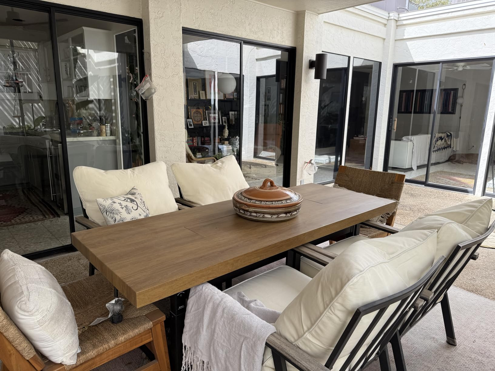 Honeycomb Outdoor Deep Seat, 24 x 23, Cabana Stripe Tan Chair Cushion for Patio Furniture | Amazon (US)