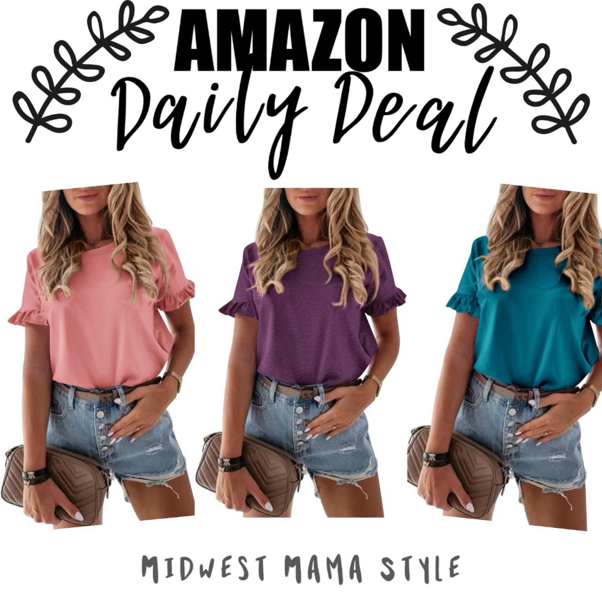 PRETTYGARDEN Women’s Short Sleeve Casual T Shirts Summer Ruffle Plain Round Neck Loose Fit Tee Blouse Tops

#LTKfindsunder50 #LTKsalealert #LTKfindsunder100