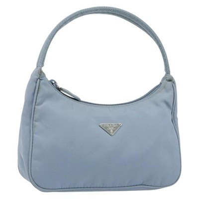 PRADA Hand Bag Nylon Light Blue Silver Auth BA7770 | eBay US