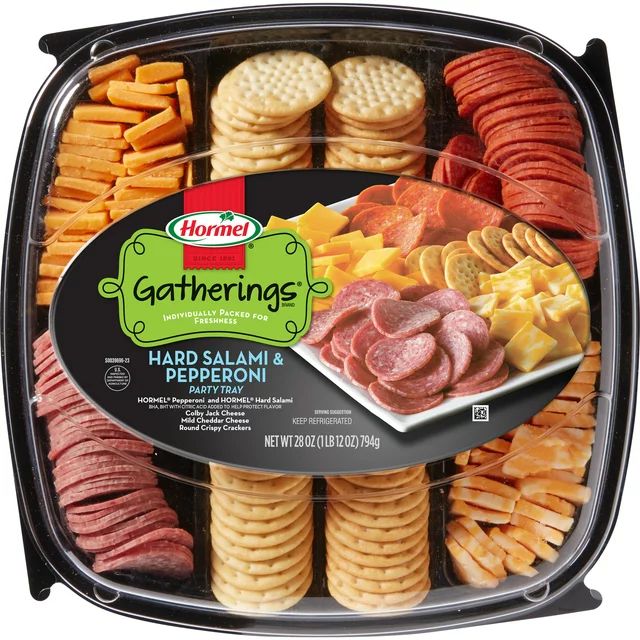 HORMEL GATHERINGS, Hard Salami and Pepperoni with Cheese and Crackers,  28oz Deli Party Tray - W... | Walmart (US)