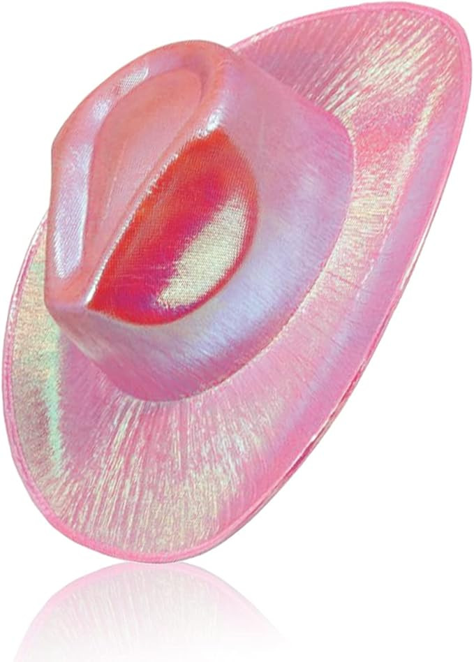 LIULIUBTY Neon Sparkly Glitter Space Cowboy Hat Women Funny Hats Metallic Space Shiny Cowboy Hats... | Amazon (US)