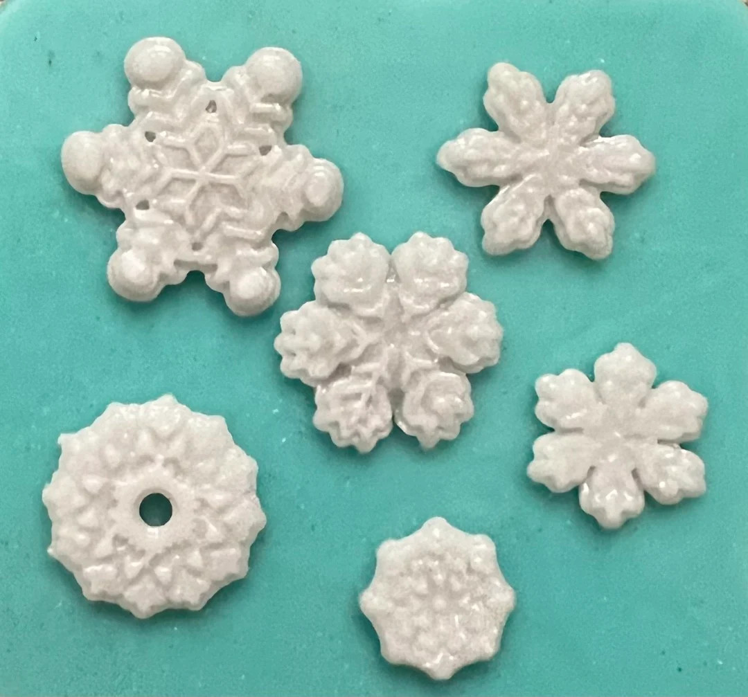 COE 96 Glass Snowflakes - Bag of 6 Assorted White Opal | Etsy (US)