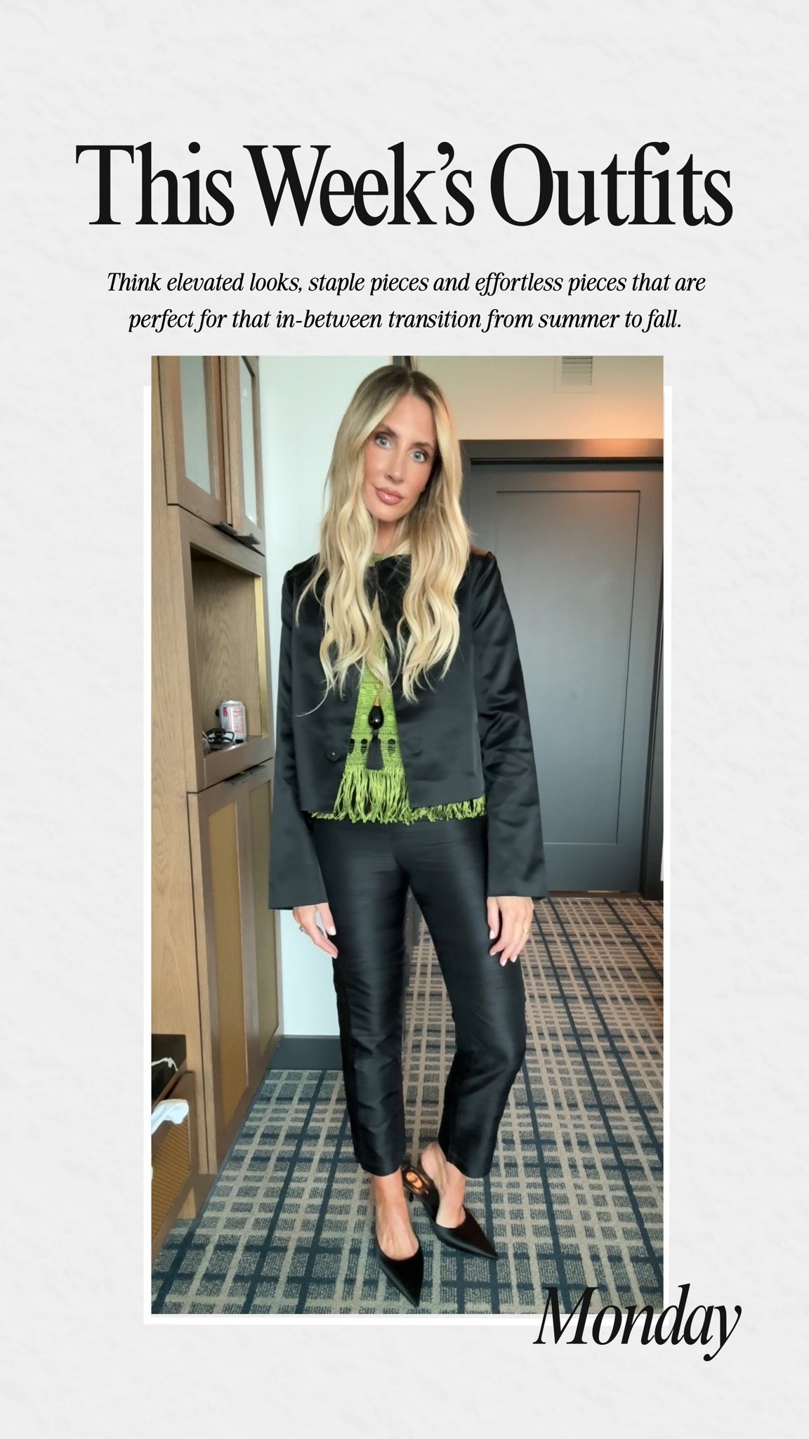 This week’s outfit! 

Em’s Sizing:
Top: size small 
Jacket: size XS 
Pants: size XS (size down if between sizes)
Heigh: 5’6
Weight: 115 pounds

#LTKootd