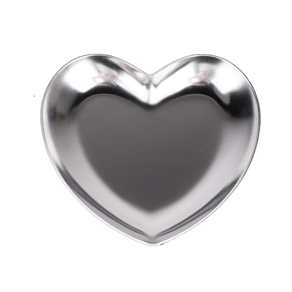 Stainless Steel Jewelry Tray, Heart Shaped Trinket Dish for Rings Earrings Necklaces Bracelet Wat... | Amazon (US)