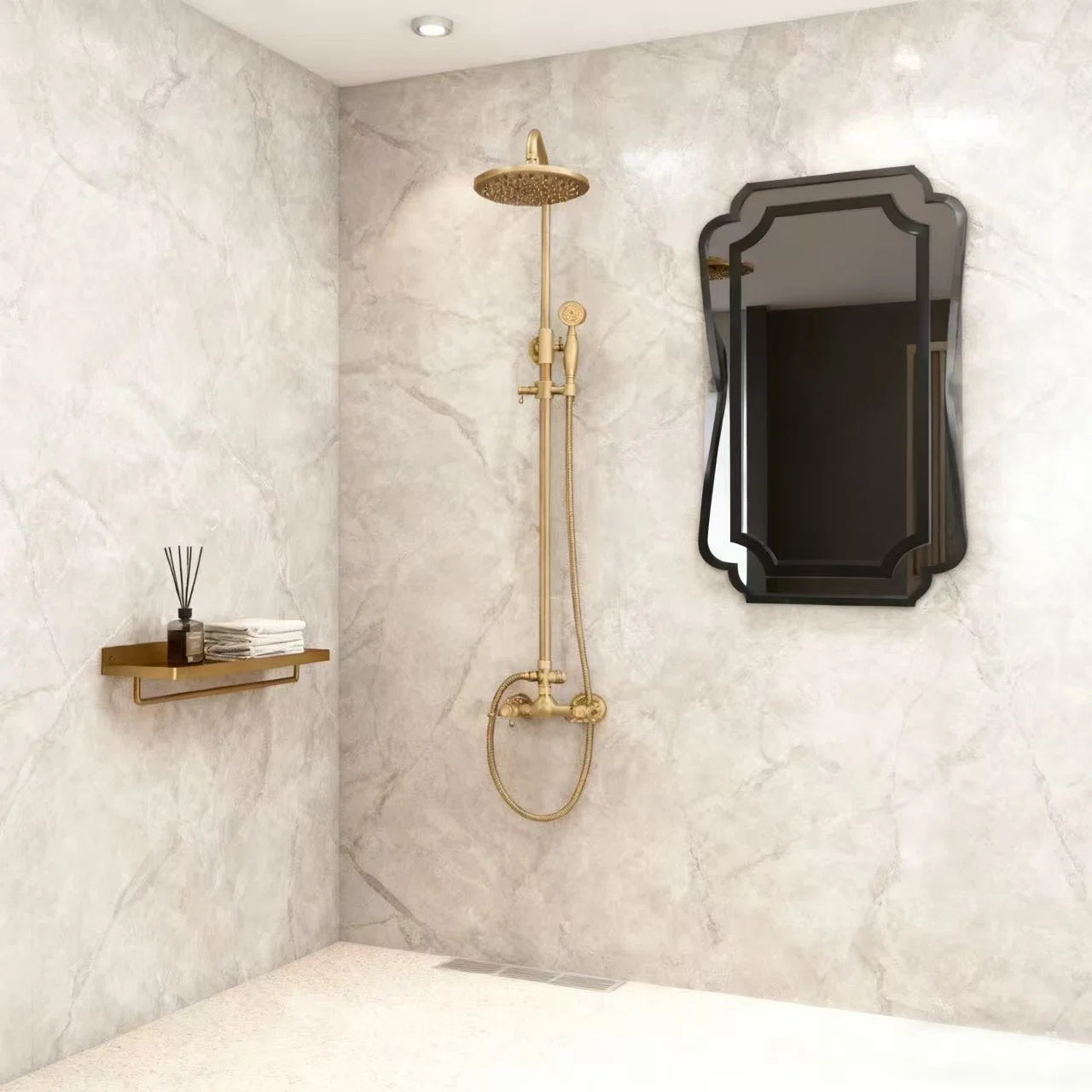 9999-ORB Rain Shower System Set 2 Knobs Mixing 8 Inch Round Rainfall Shower Head With Handheld Sp... | Wayfair North America