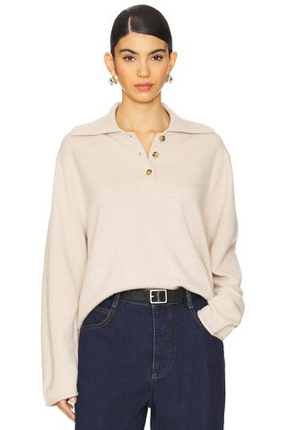 Guest In Residence Everyday Polo Top in Oatmeal from Revolve.com | Revolve Clothing (Global)