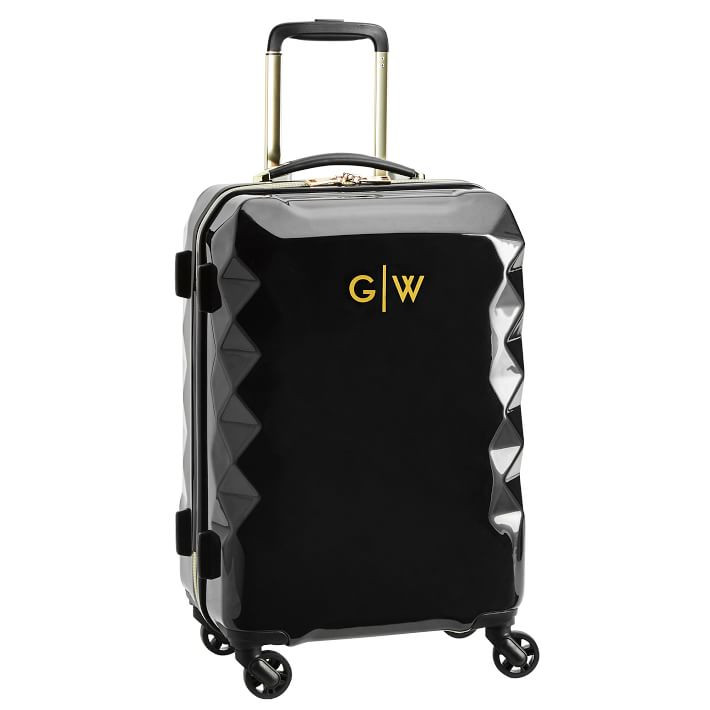 Luxe Hard-Sided Black Carry-On Spinner Suitcase | Pottery Barn Teen | Pottery Barn Teen