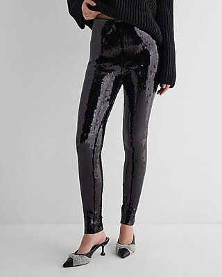 Super High Waisted Sequin Leggings | Express
