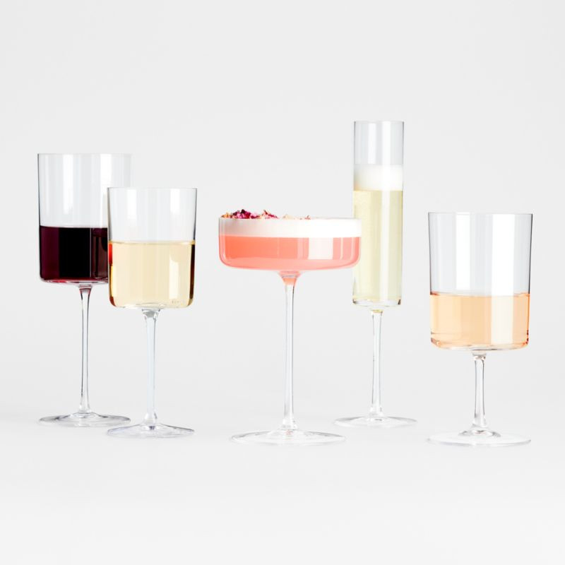 Edge Square Wine Glasses | Crate & Barrel | Crate & Barrel