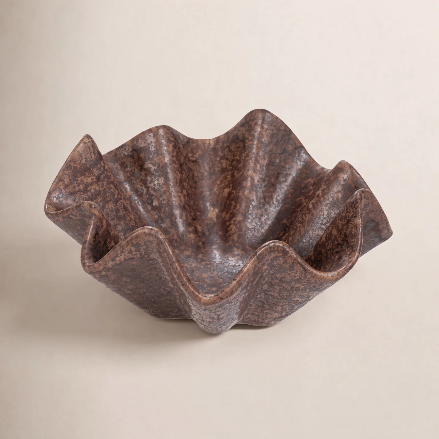 Round Stoneware Ruffled Bowl with Reactive Glaze | Wayfair North America