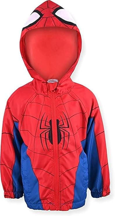Marvel Spider-Man Boys Hooded Zip Up Windbreaker Outerwear Jacket for Toddler and Big Kid | Amazon (US)