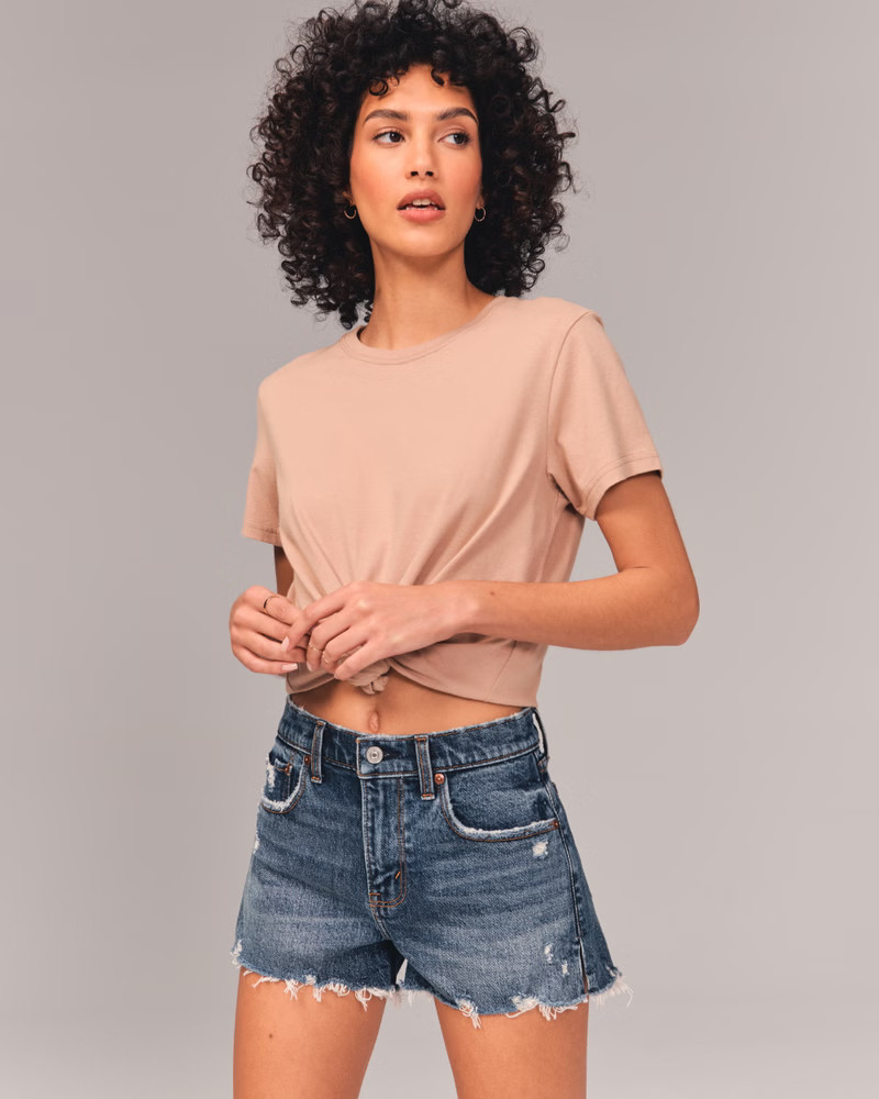 Mid Rise Mom Shorts | Abercrombie & Fitch (US)