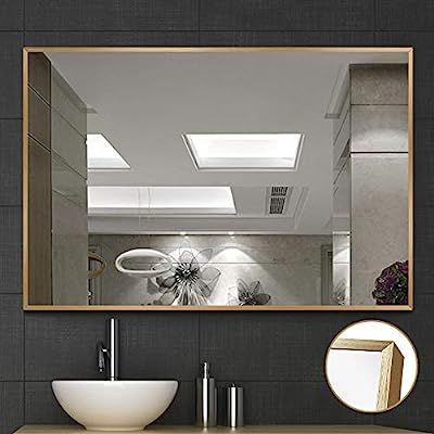 NeuType Large Wall Mounted Mirrors for Bathroom Bedroom Living Room, Vanity Mirror, Brushed Alumi... | Amazon (US)