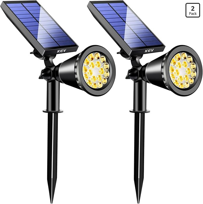 800 Lumens Solar Spot Lights Outdoor,18 LEDs Solar Flood Lights with 2 Modes &Adjustable &IPX65 W... | Amazon (US)