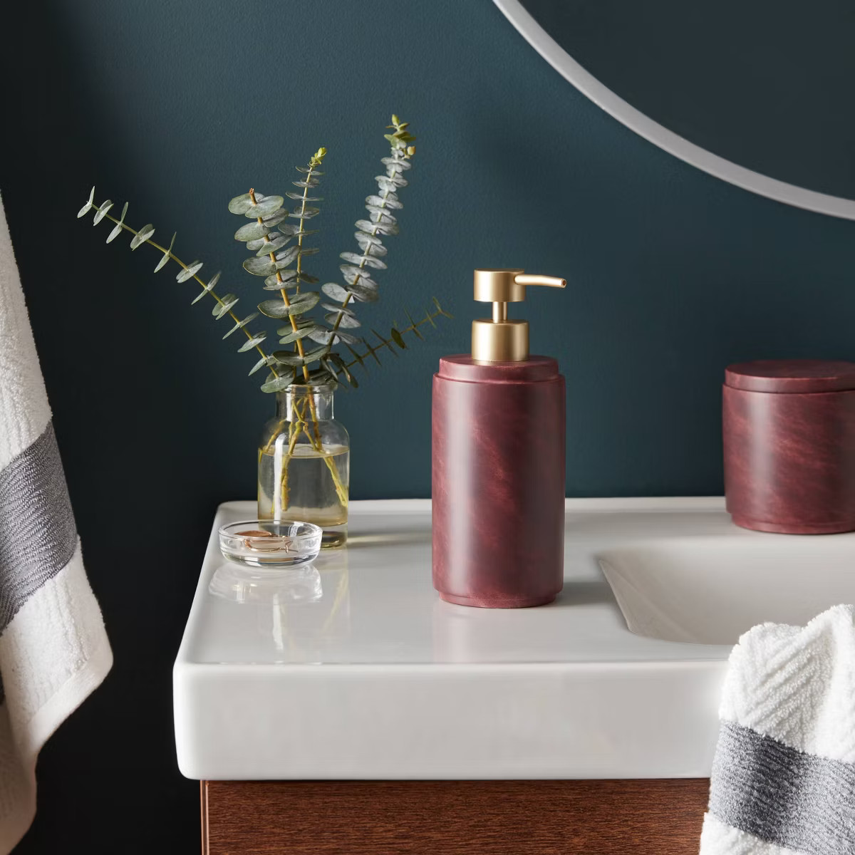 Luxe Faux Marble Soap Pump Wine - Threshold™ | Target